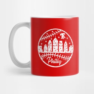 Philly Liberty Bell Skyline Baseball Laces Philadelphia PA Mug